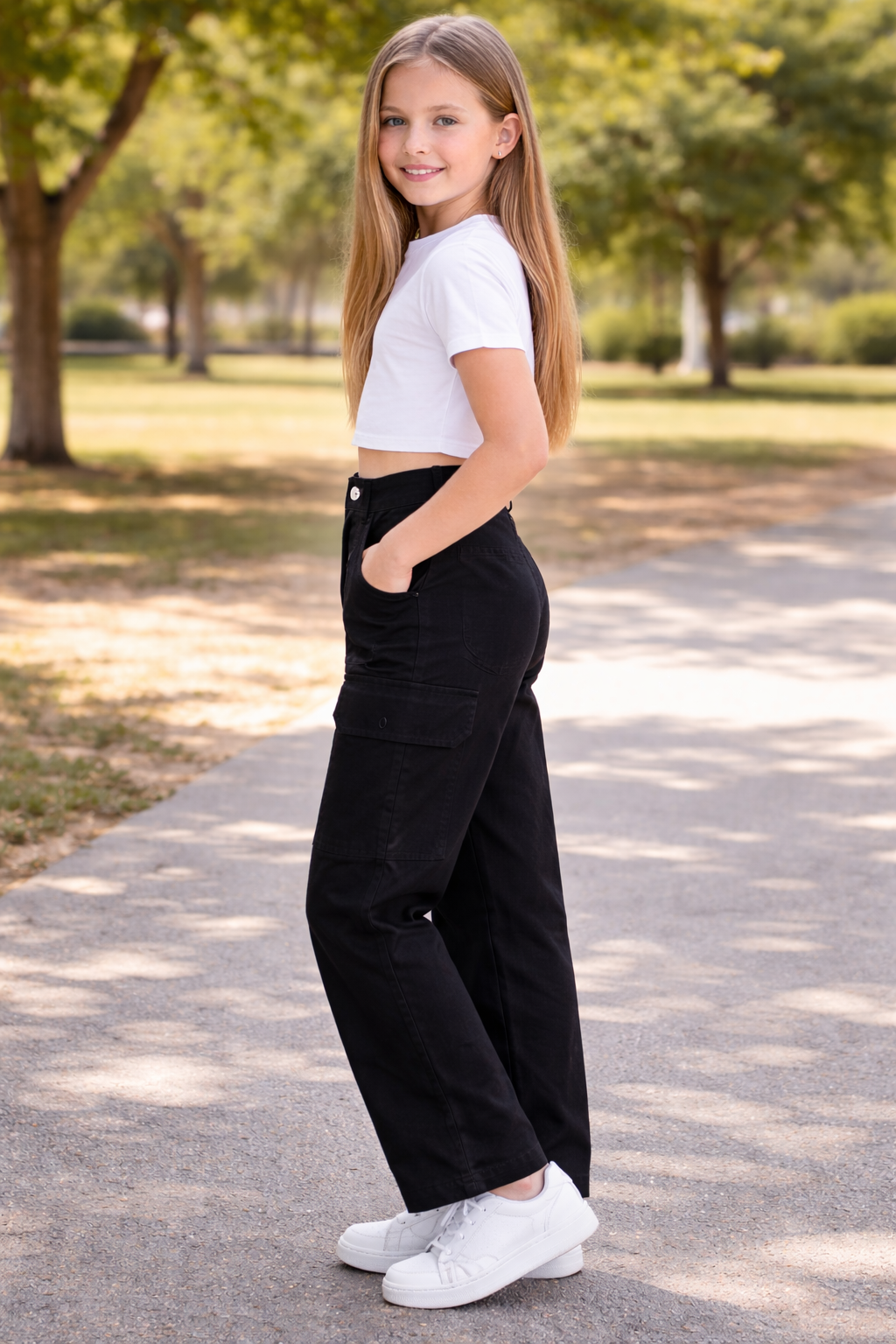 Versatile black cargo pants