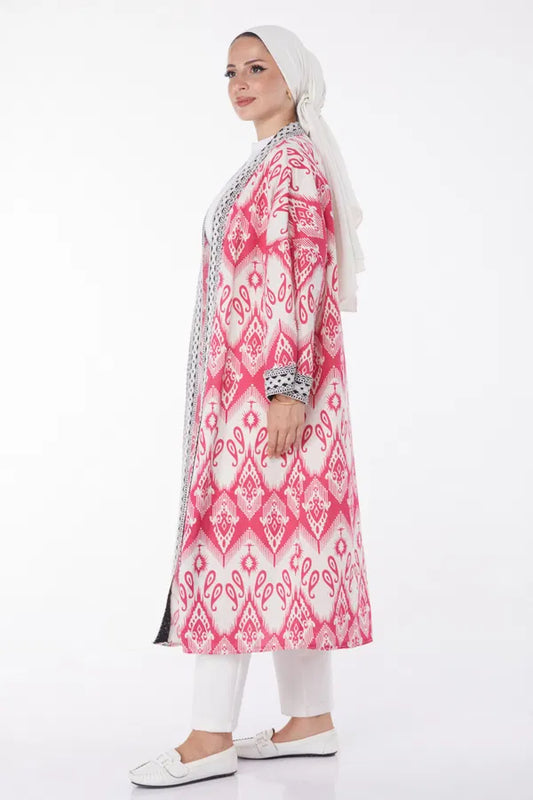 Desenli Kimono Fuchsia