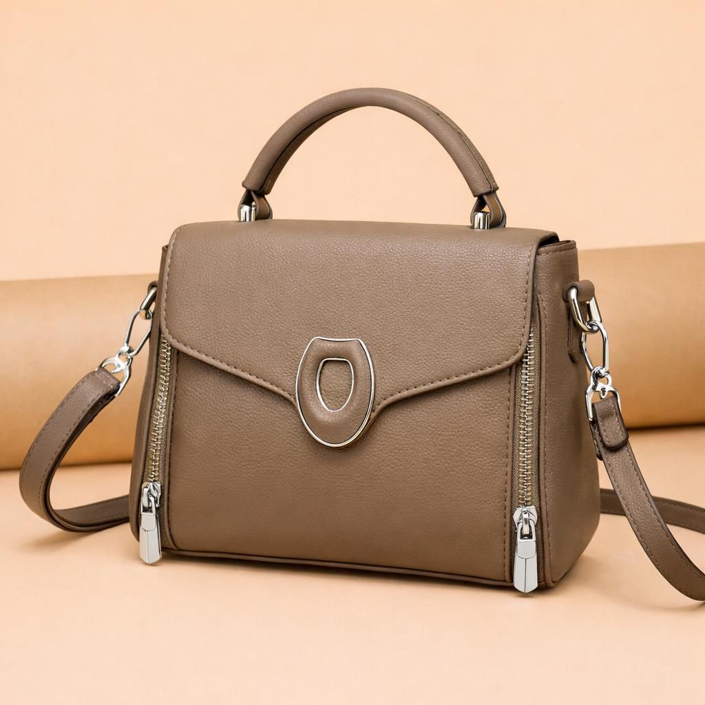 Sophisticated Taupe-Colored Satchel