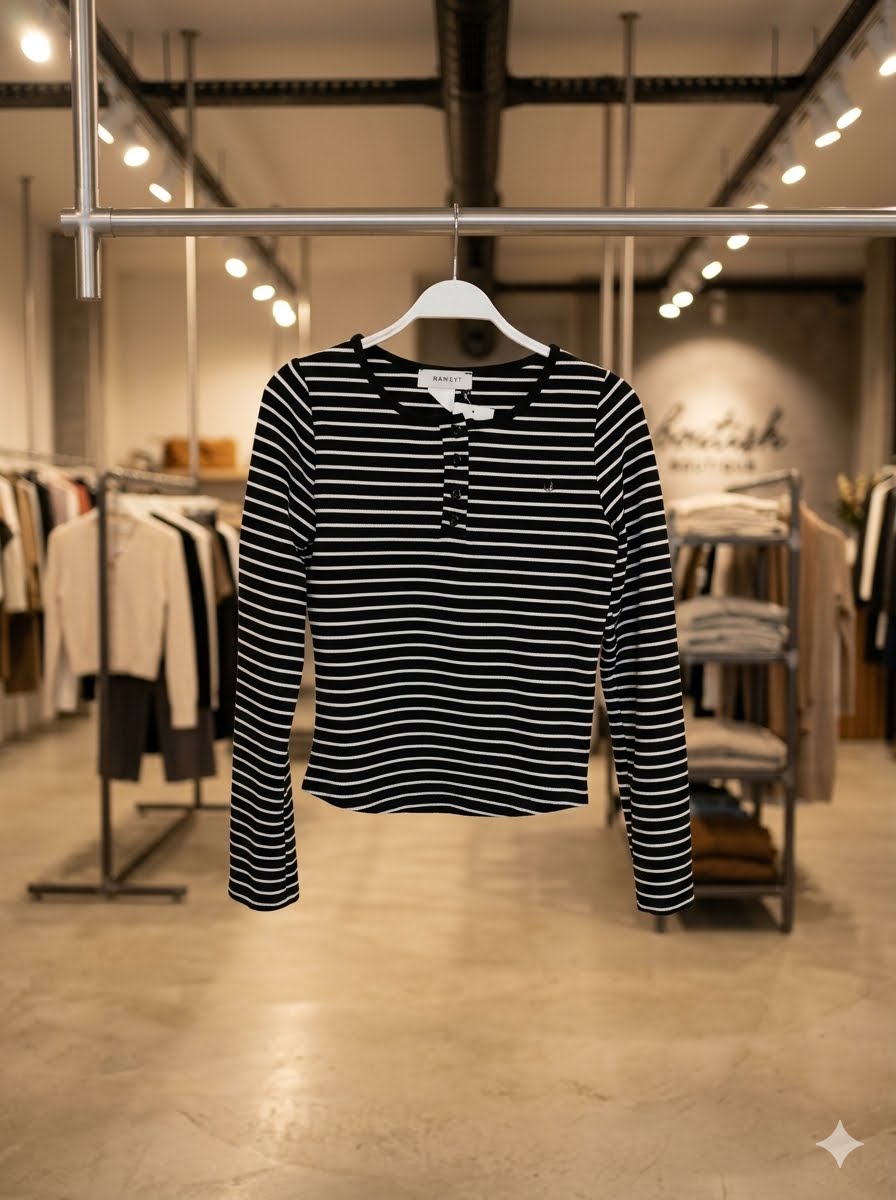 Timeless long-sleeve Henley top