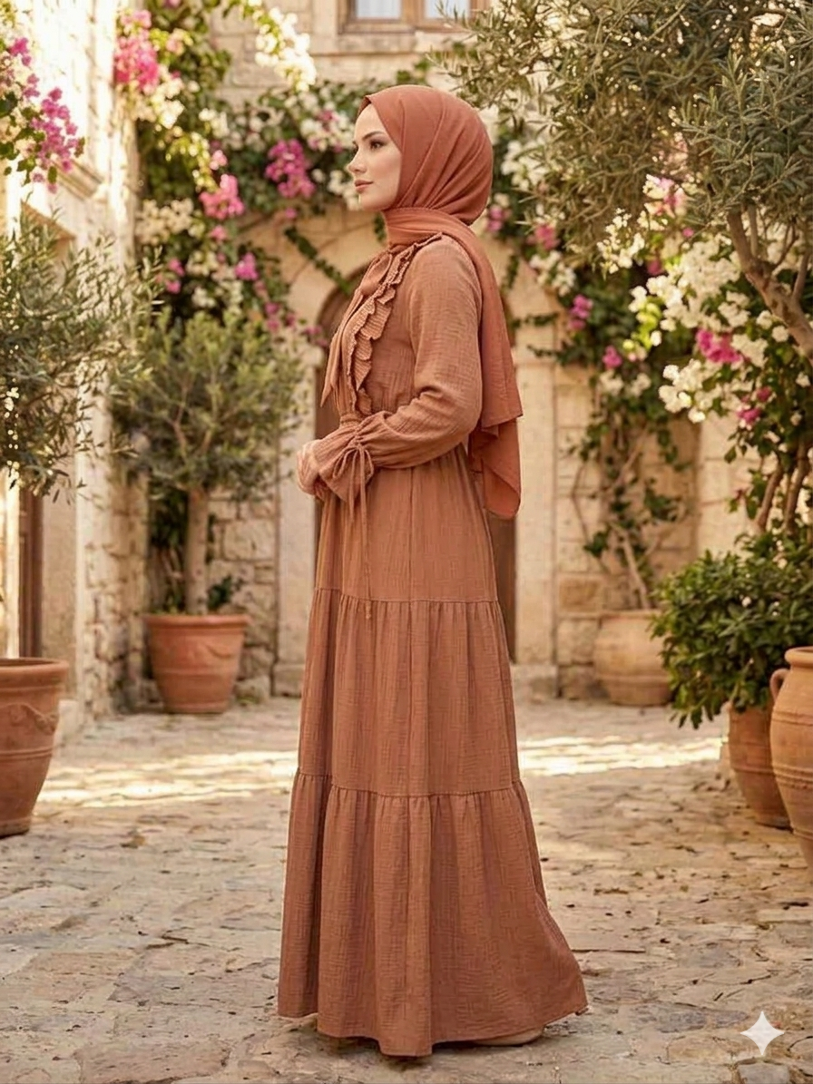 Dress, mocha-toned maxi dress
