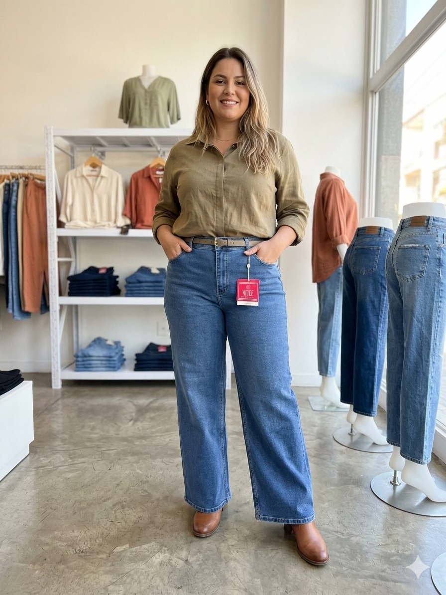 Miela Big Size Palazzo Jeans