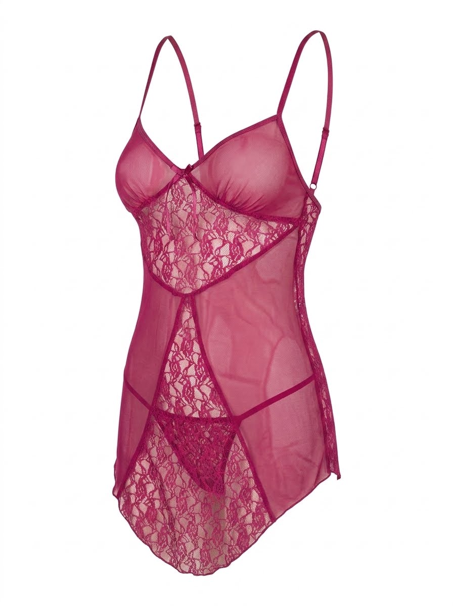 Striking magenta babydoll set