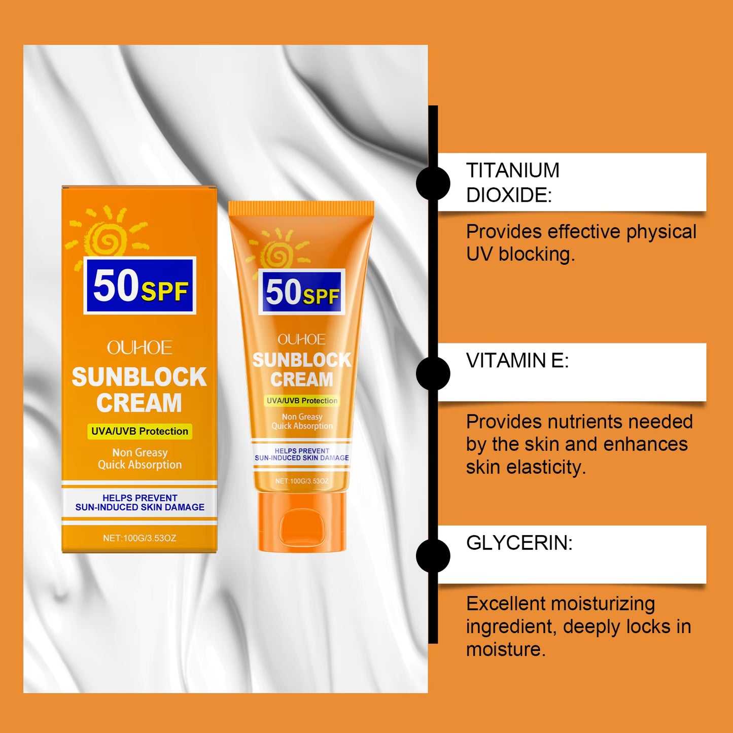 OUHOE Sunblock Cream UVA/UVB protection