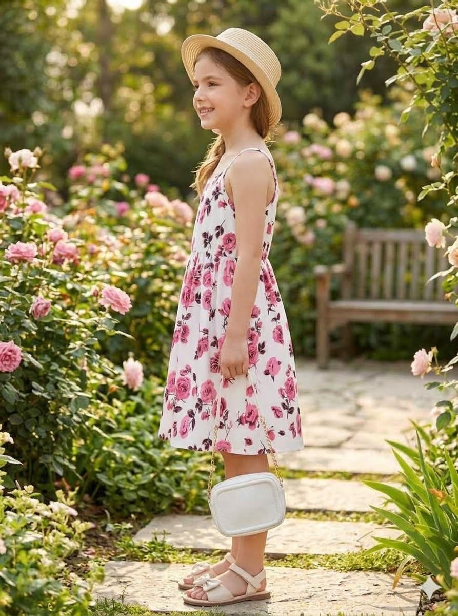 Charming A-line girl sun dress