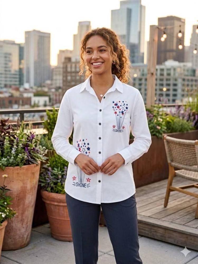 White button-down chemise