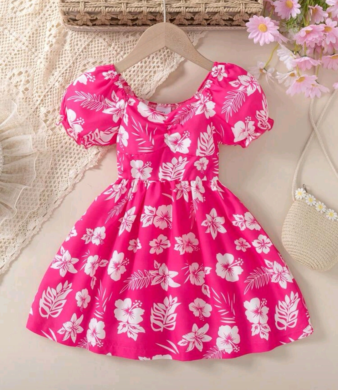 Vibrant fuchsia-pink dress