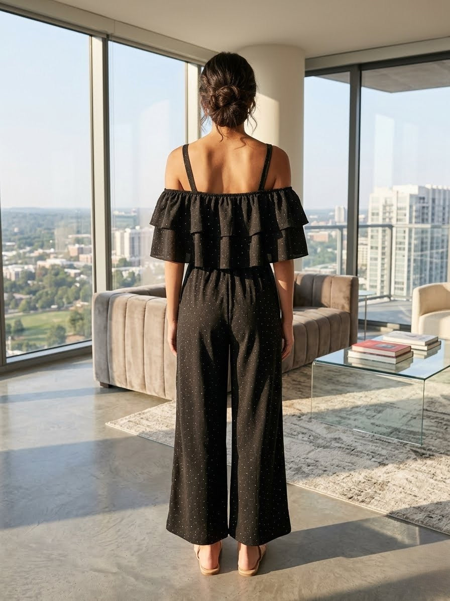 chic two-piece lightweight black set