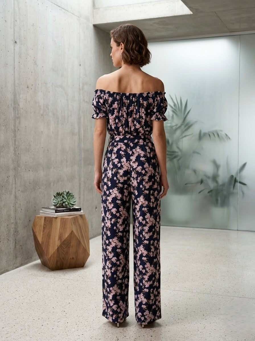 Two-piece coordinating navy blue set navy blue