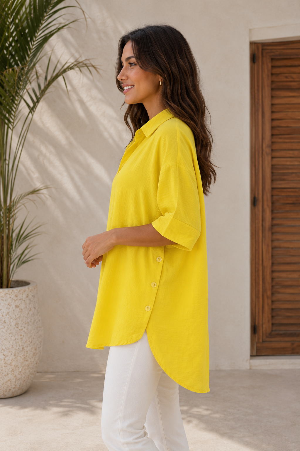 Vibrant lemon-yellow chemise