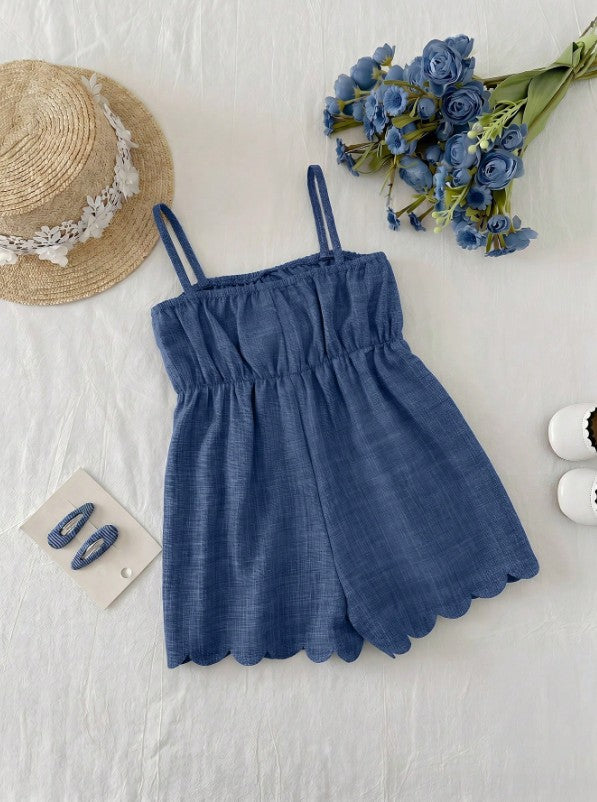 lightweight chambray-look baby jumpsuit