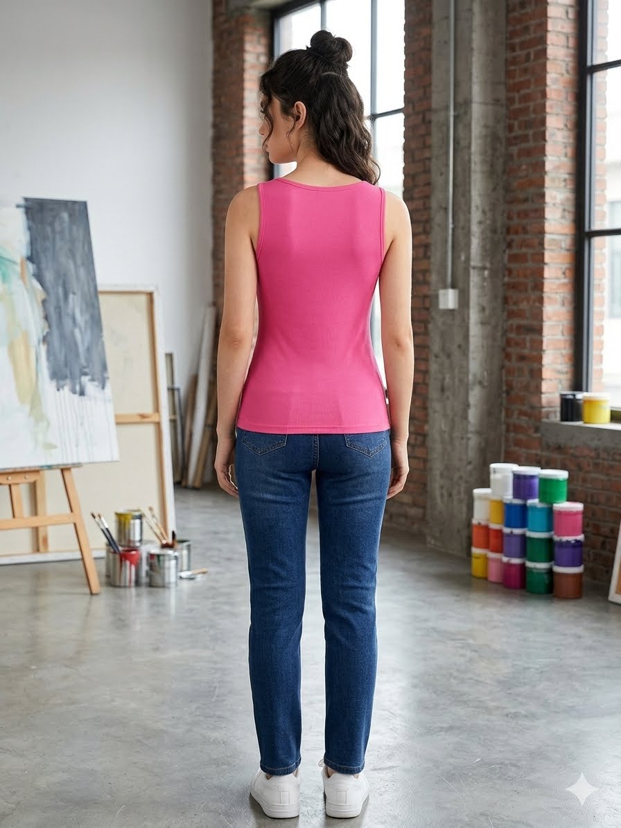 Vibrant hot pink tank top