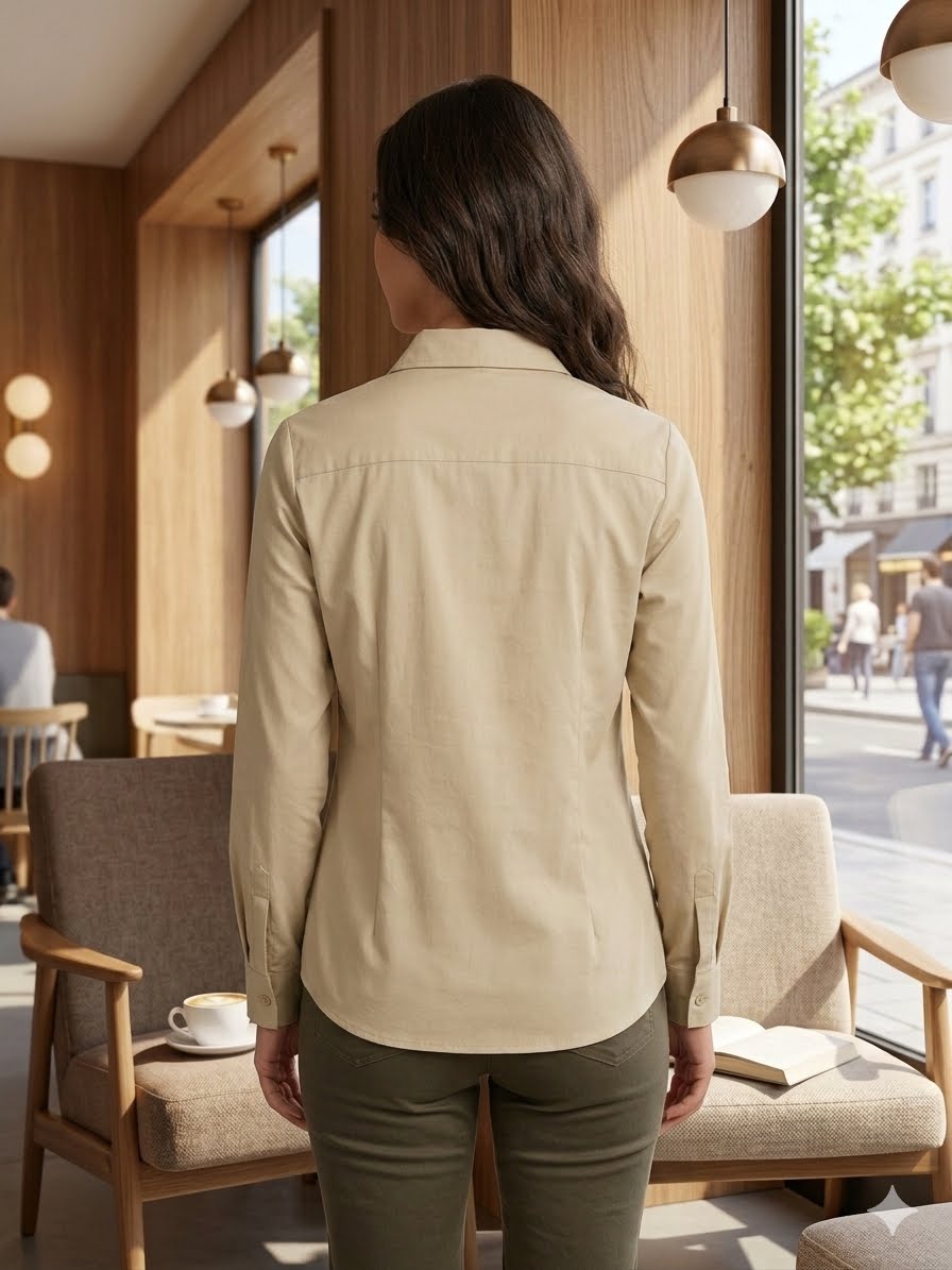 Beige button-down chemise