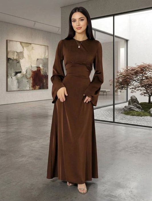 The Dress That Does It All: SHINEW's Elegant Satin Maxi
