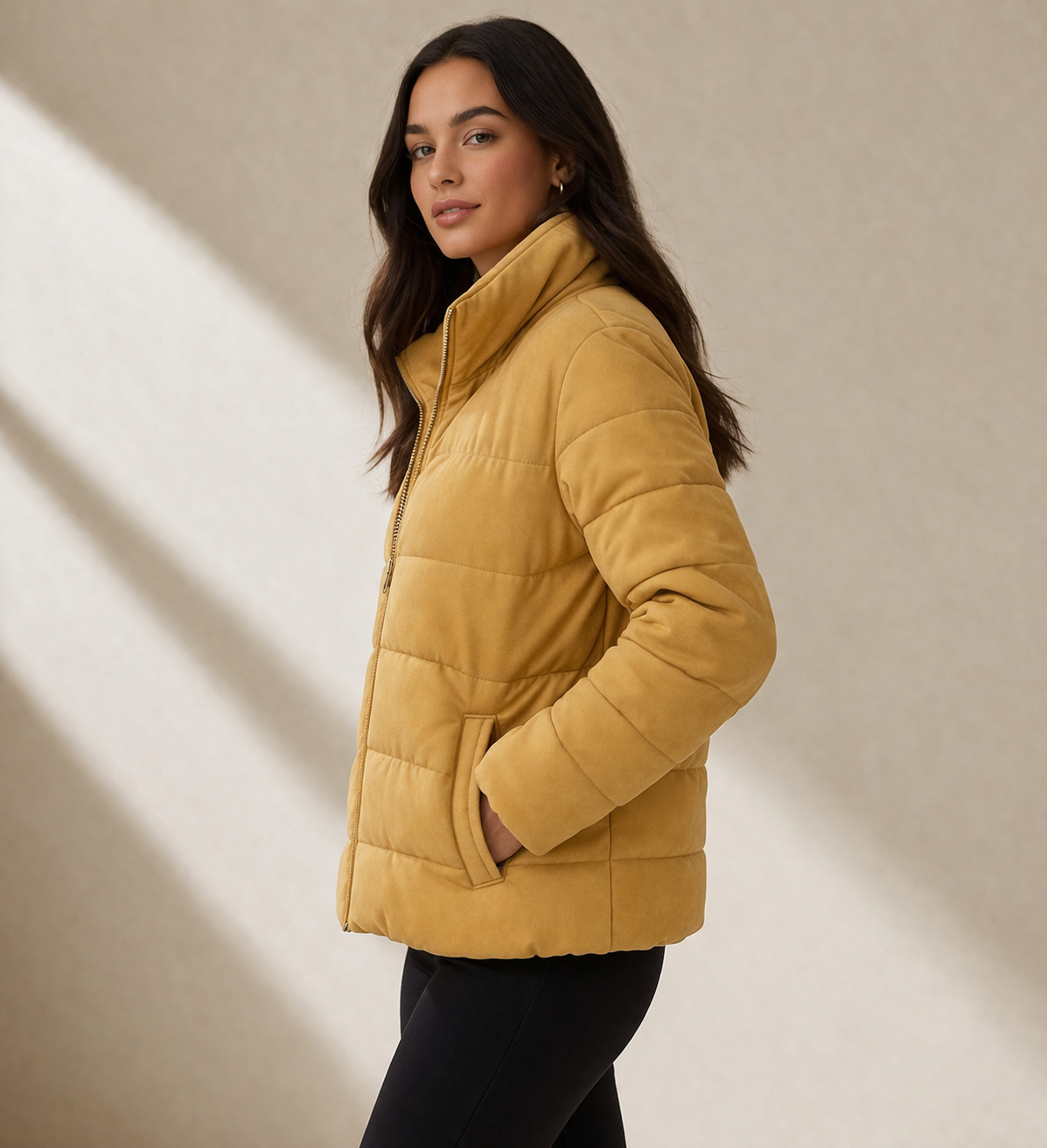 Gold Yellow Puffer Jacket