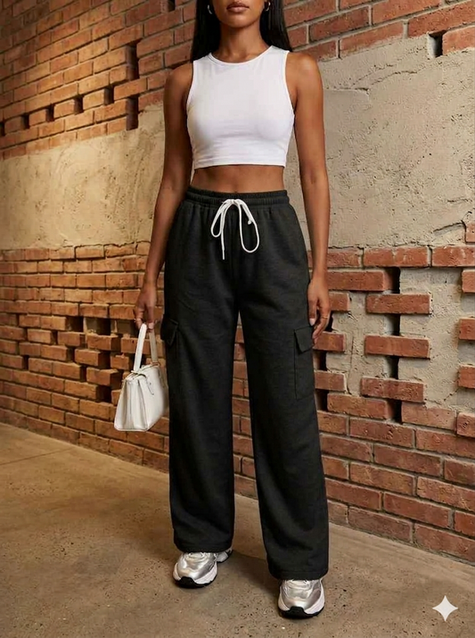 Heathered cargo sweatpants