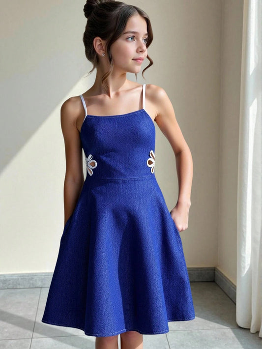 Charming Royal Blue Skater Dress