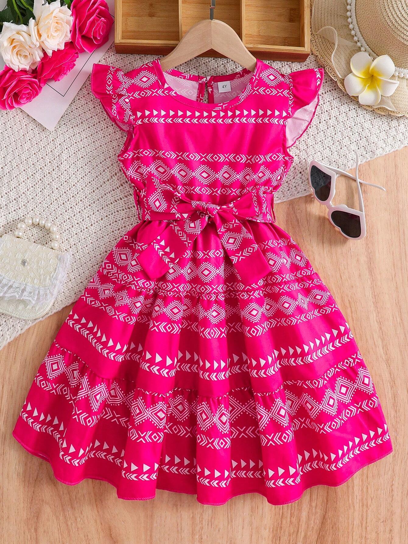 Vibrant hot pink dress for a 5-6 year-old girl