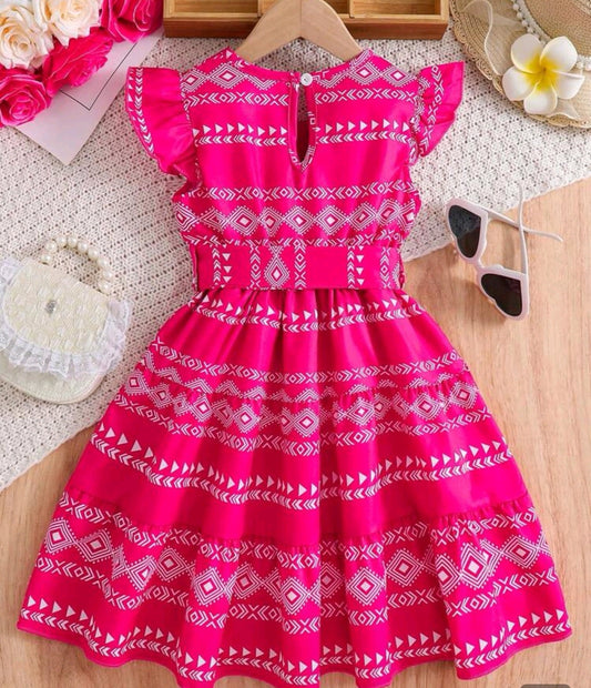 Vibrant hot pink dress for a 5-6 year-old girl