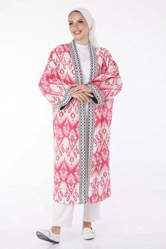 Desenli Kimono Fuchsia