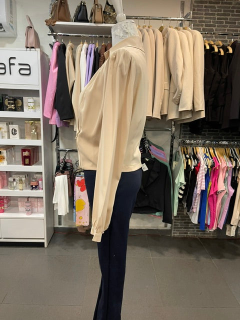 Chic Champagne-Colored Wrap Top