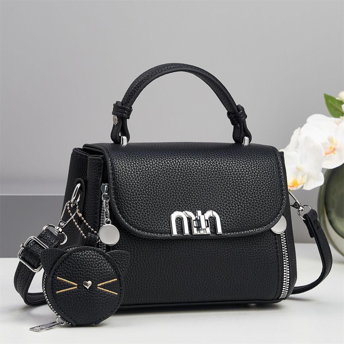 Black Textured "Min Min" Mini Handbag