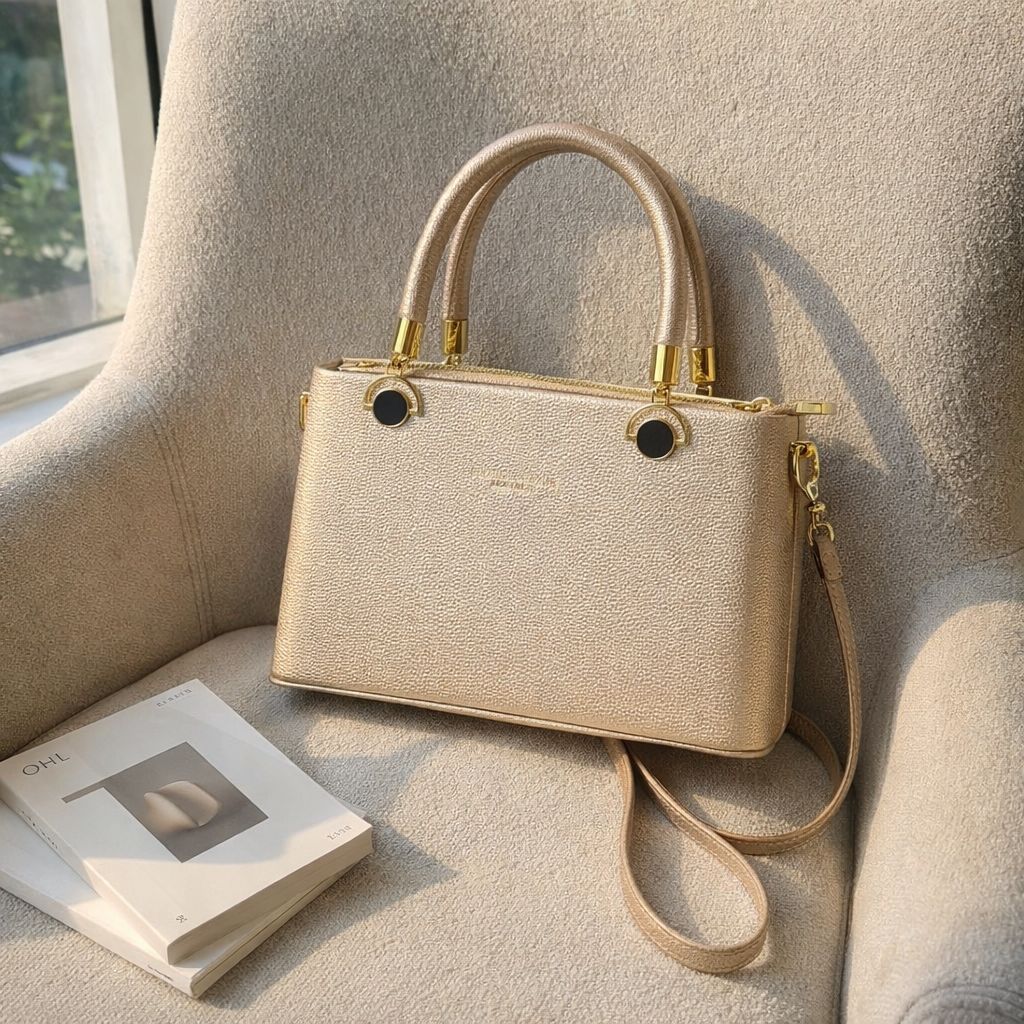 Sophisticated Champagne-Gold Handbag
