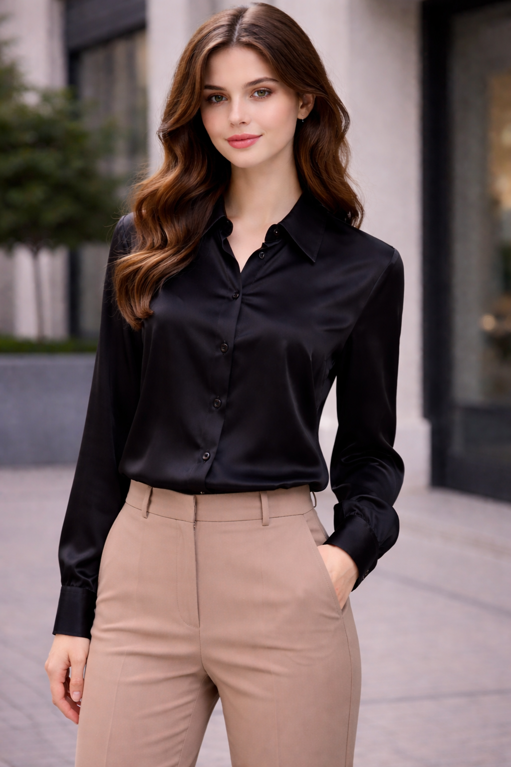 Deep Chocolate Brown Satin Chemise