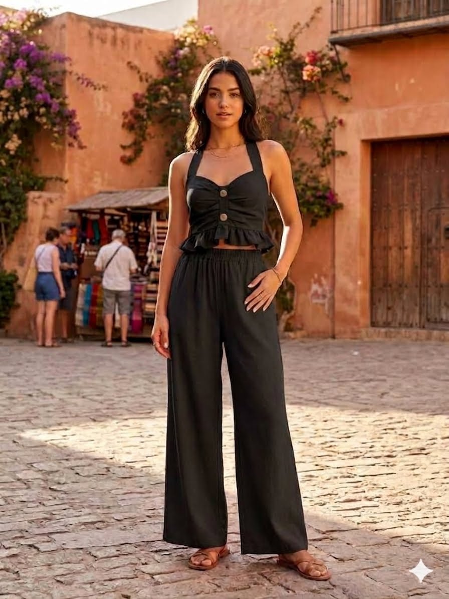 Sophisticated, two-piece matching resort set