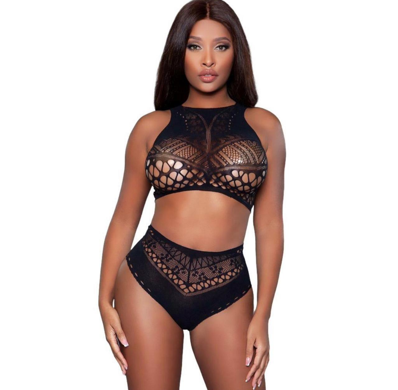 Black lingerie ensemble