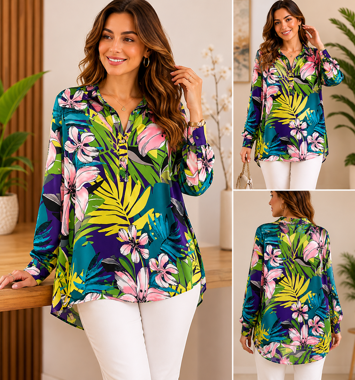 Satin-finish blouse