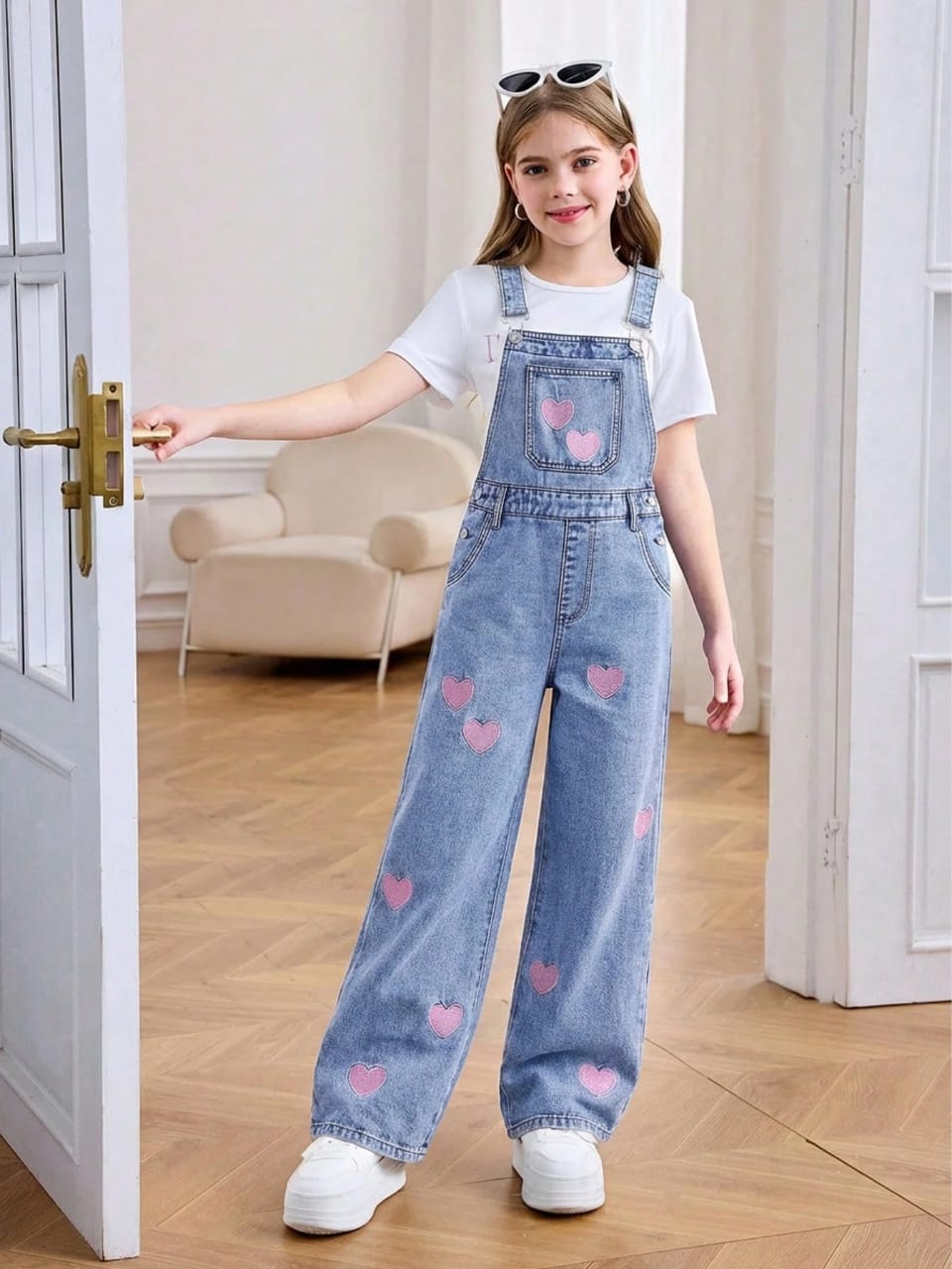 Light-Wash Denim Overalls