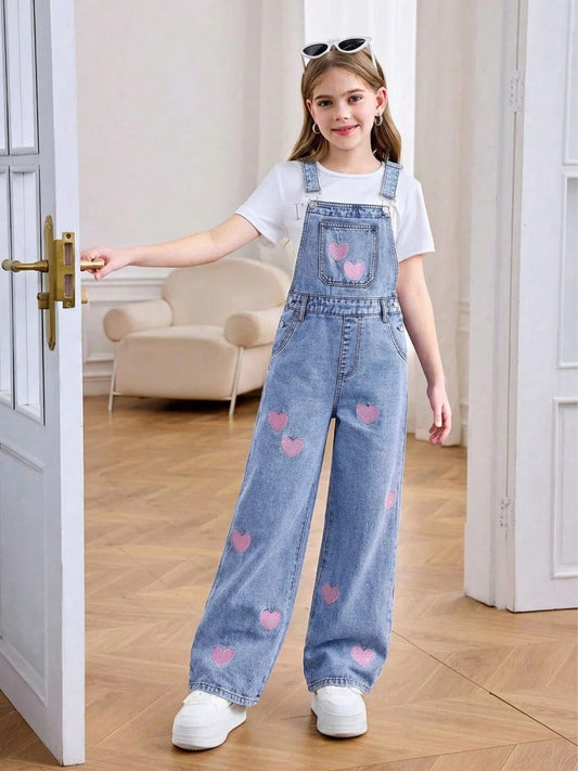 Light-Wash Denim Overalls