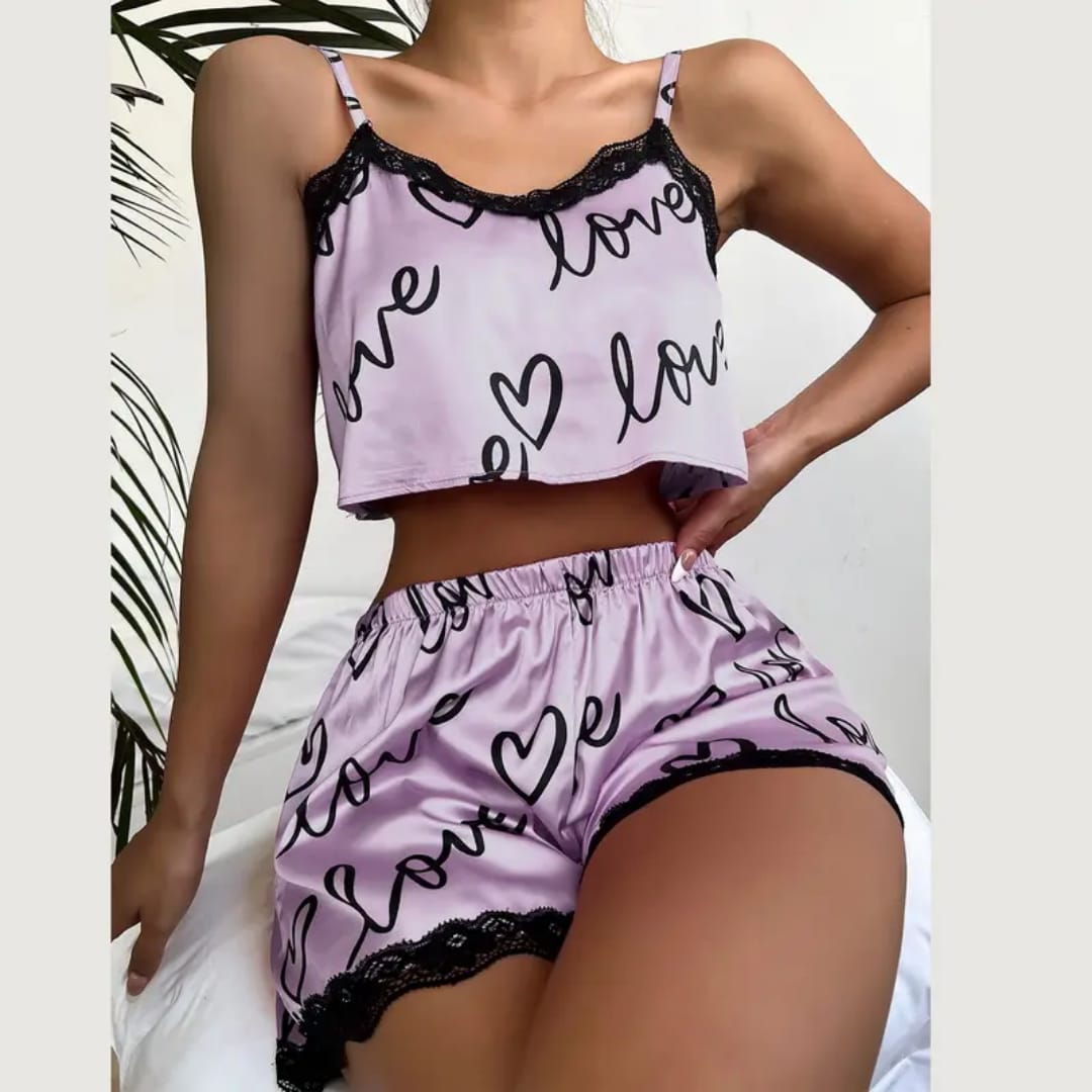 Playful and romantic pajama set
