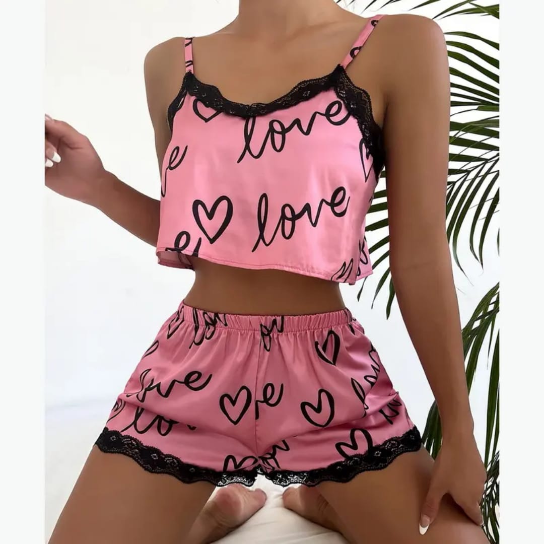 Playful and romantic pajama set