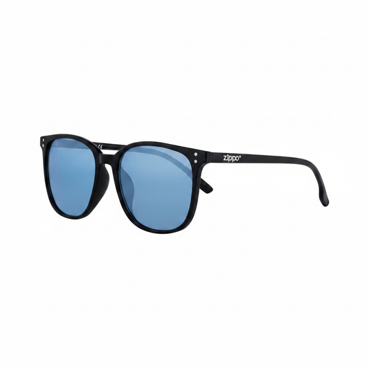 Black frame blue lens sunglasses square image
