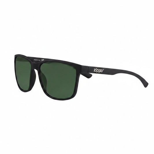 Black frame green lens sunglasses square image