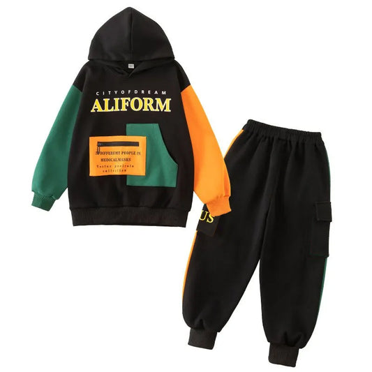 Trendy Two-piece Boys' Tracksuit Set