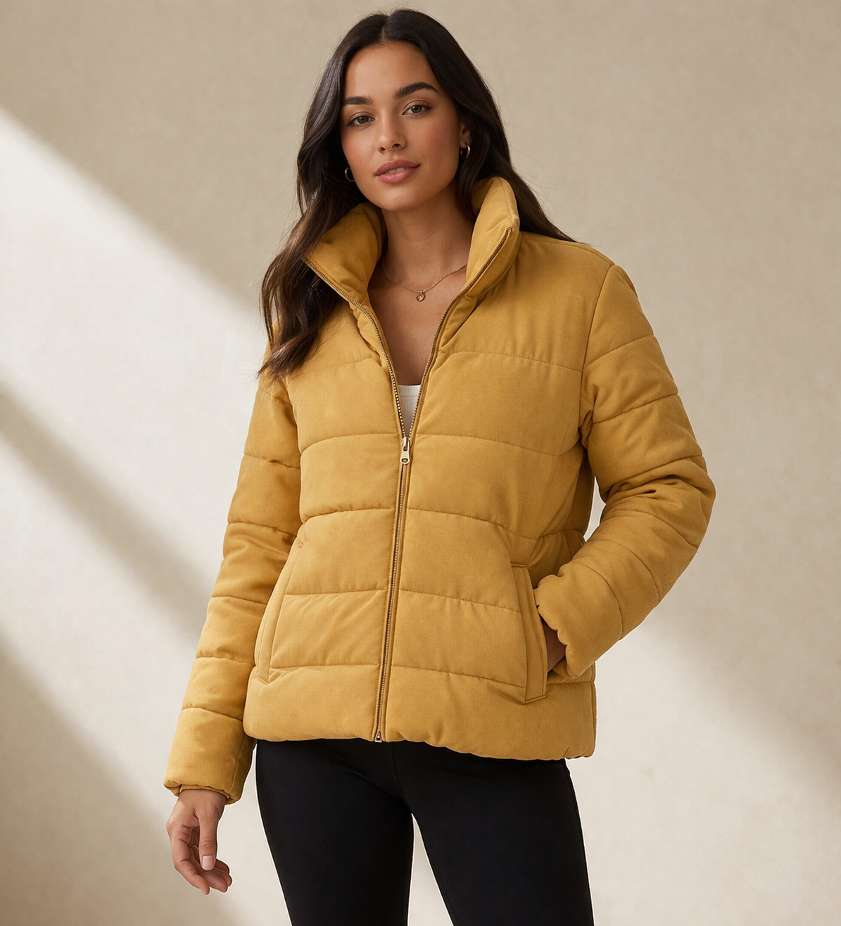 Gold Yellow Puffer Jacket