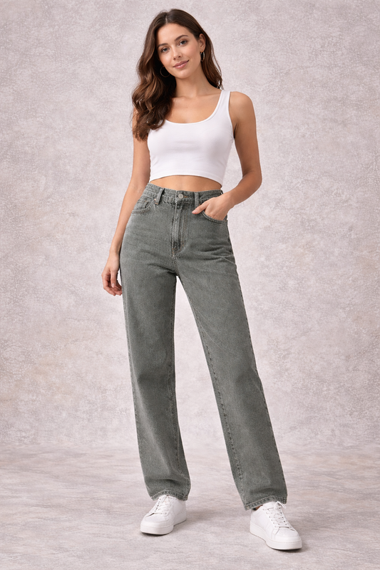 Lacivert high-Waisted Jeans