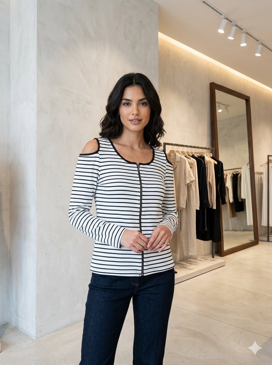 Trendy cold-shoulder top