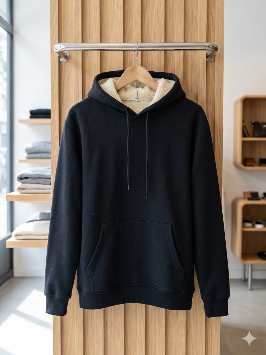 Premium Black Sherpa-Unisex Lined Hoodie