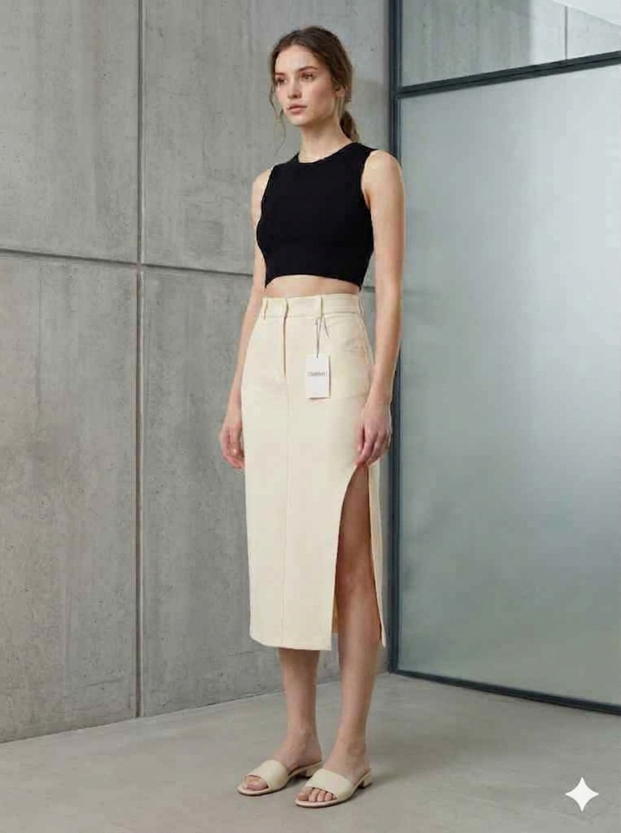 Women long slit skirt