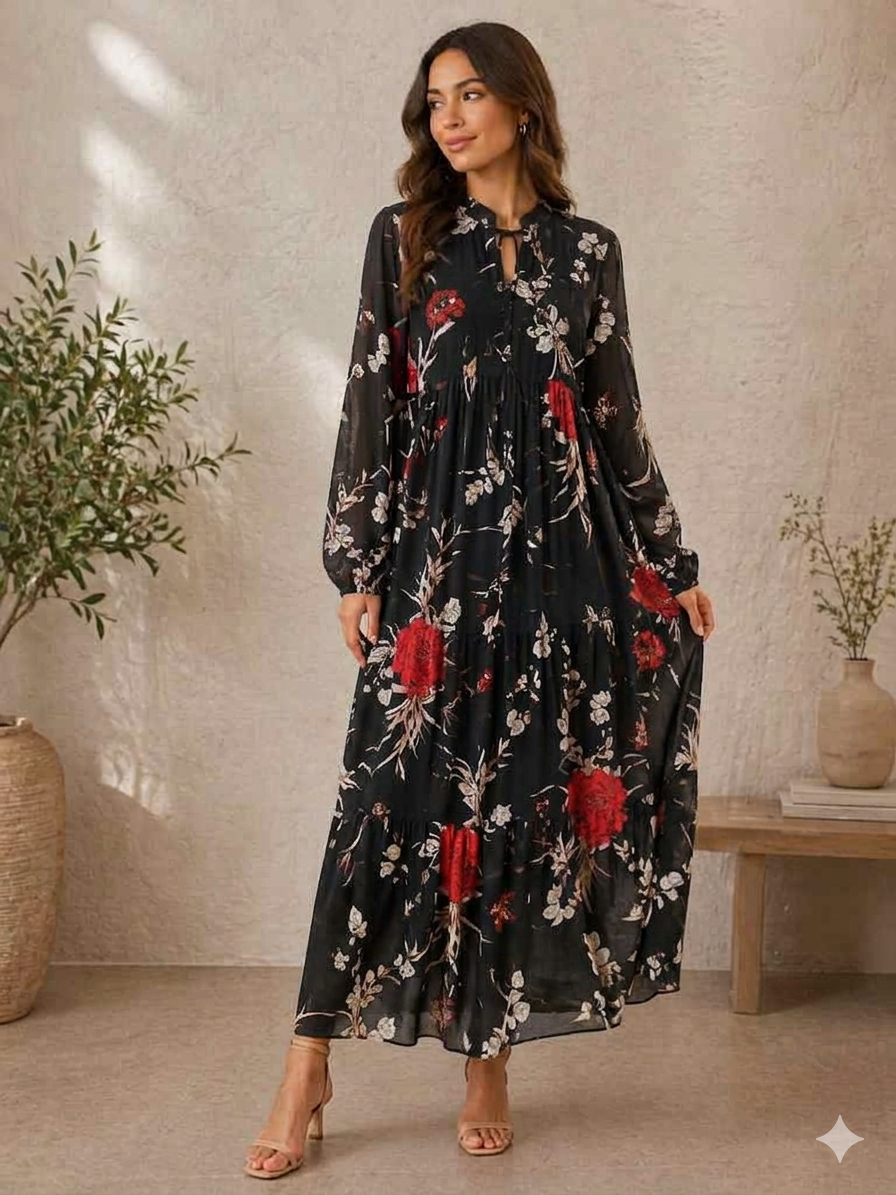Charming Chiffon Maxi Dress