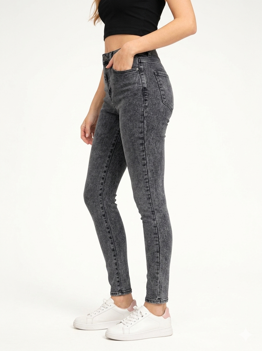 Coral Focus High-Waisted Skinny Jeans