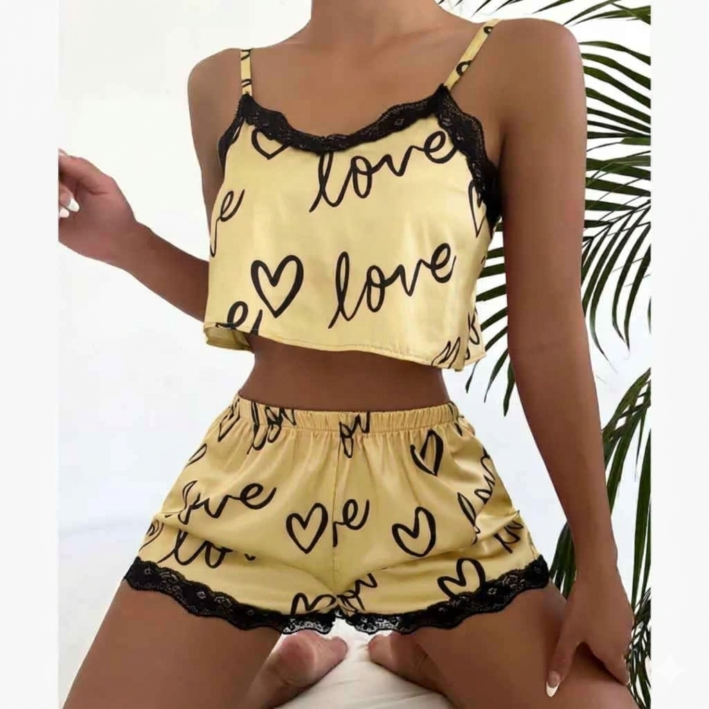 Playful and romantic pajama set
