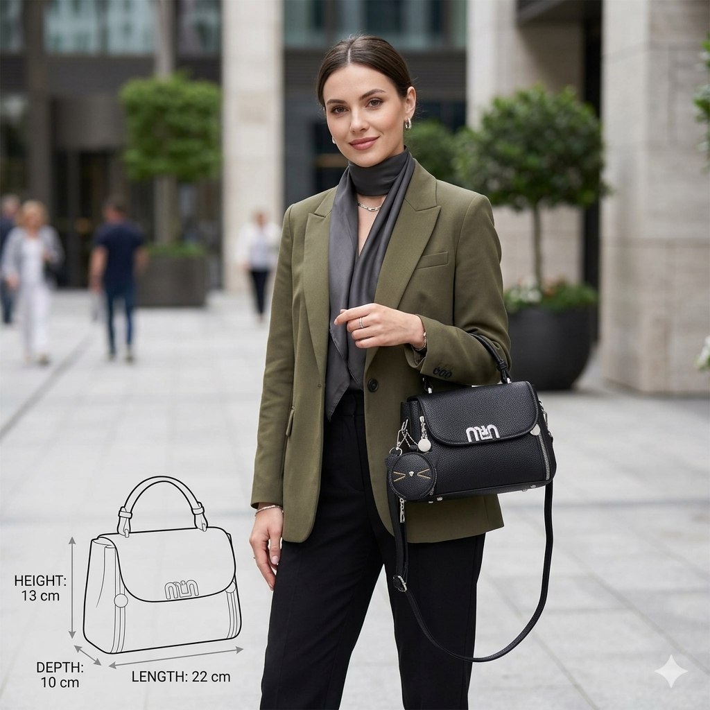 Black Textured "Min Min" Mini Handbag