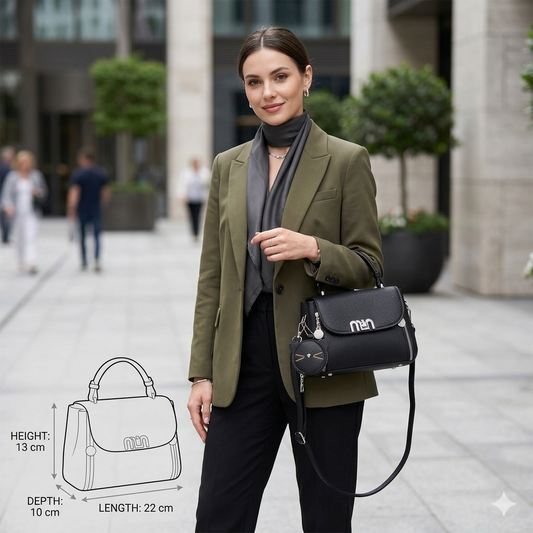 Black Textured "Min Min" Mini Handbag