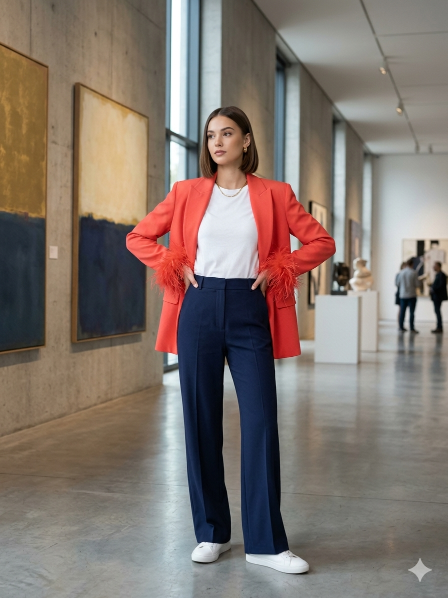 Coral Over Size Blazer