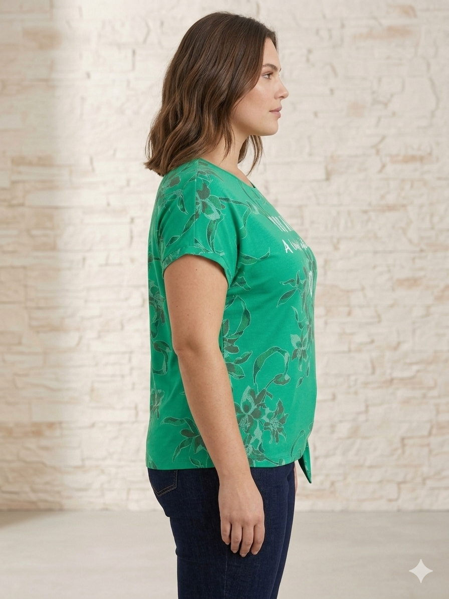 Casual and Vibrant Oversize Emerald Green t-shirt